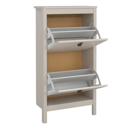 Barcelona Shoe Cabinet 2 Flip Down Doors in Cashmere