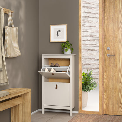 Barcelona Shoe Cabinet 2 Flip Down Doors in Cashmere