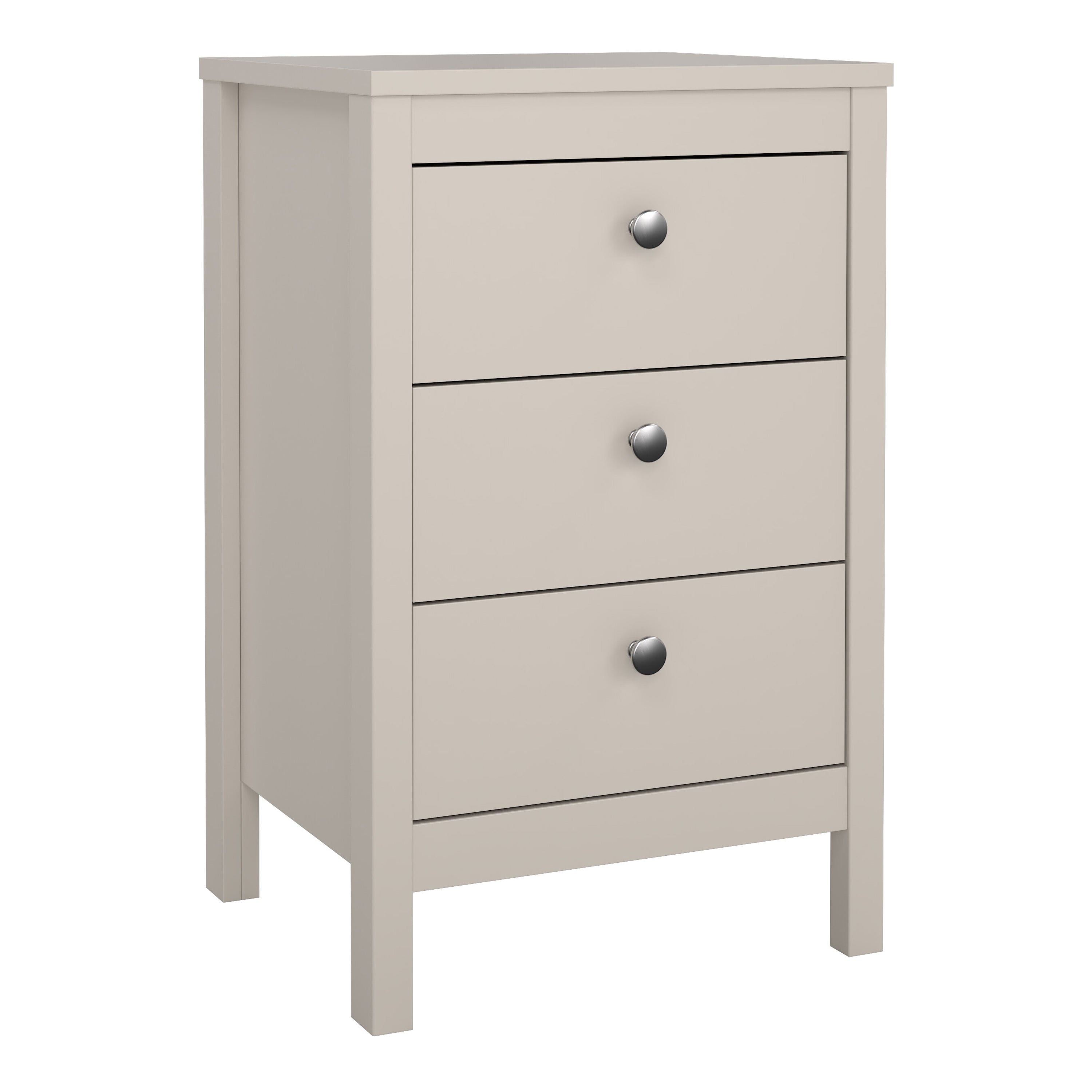 Barcelona Bedside Table 3 Drawers in Cashmere