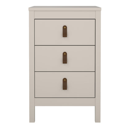 Barcelona Bedside Table 3 Drawers in Cashmere
