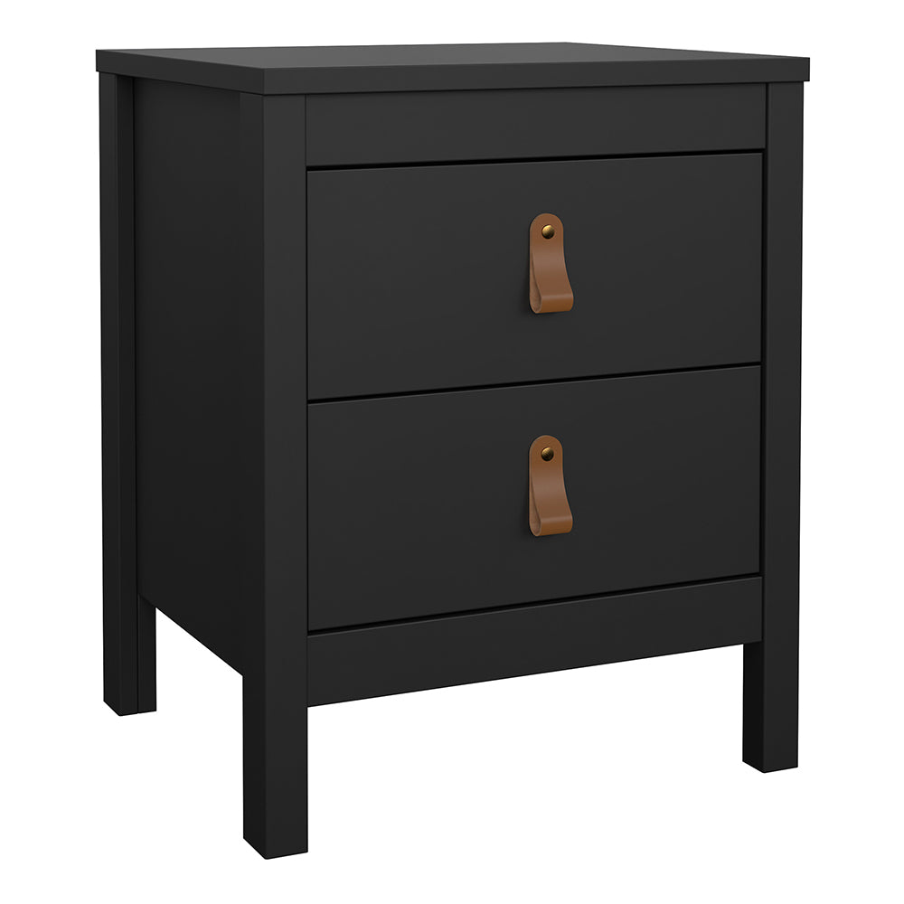 Barcelona Package - Bedside Table 2 Drawers + Chest 5 Drawers + Wardrobe with 3 Doors in Matt Black