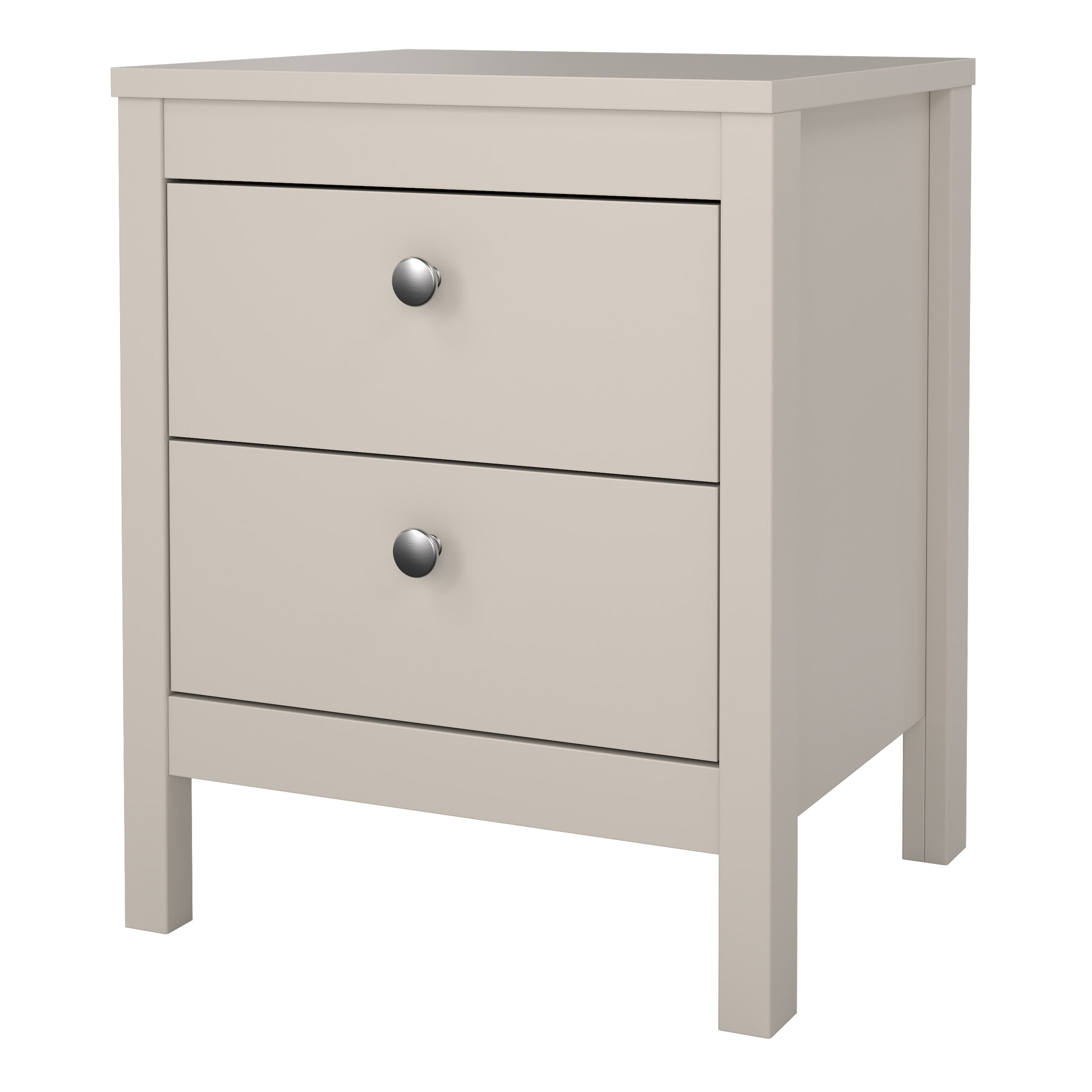 Madrid Bedside Table 2 Drawers in Cashmere