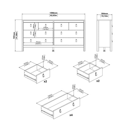 Madrid Double Dresser 4+4 Drawers in Cashmere