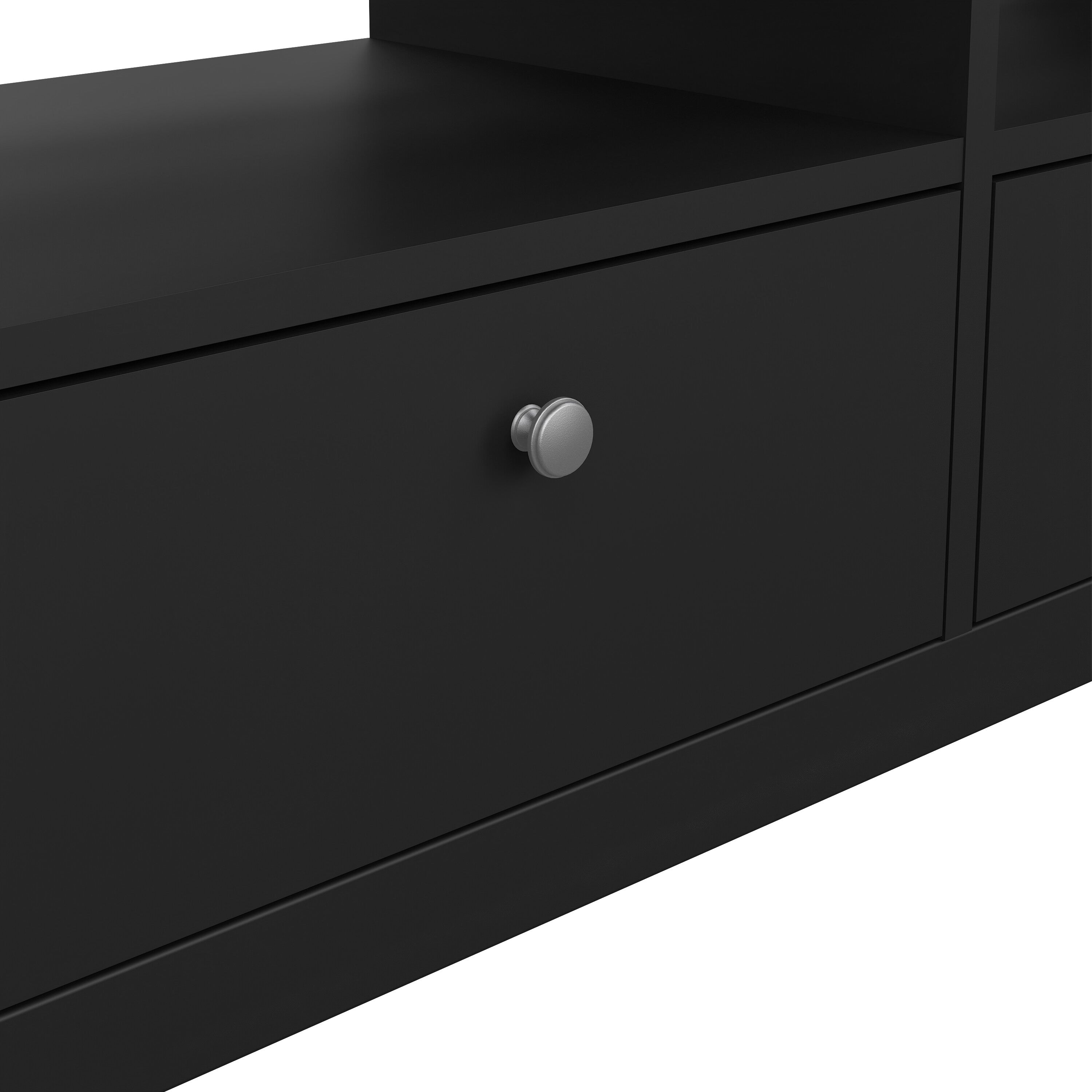 Madrid TV Unit 3 Drawers in Matt Black