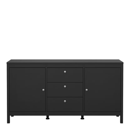 Madrid Sideboard 2 Doors 3 Drawers in Matt Black