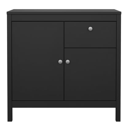 Madrid Sideboard 2 Doors 1 Drawer in Matt Black