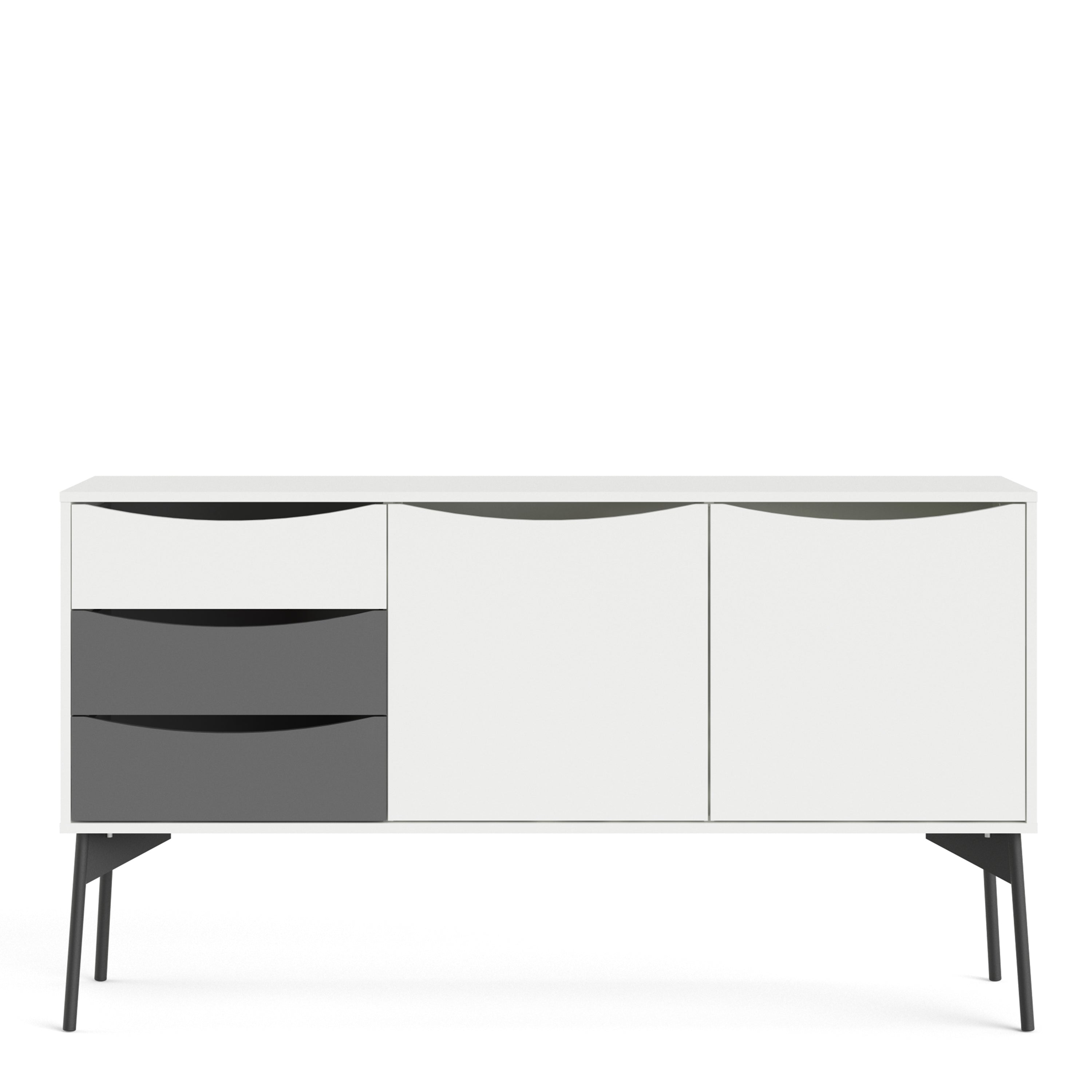 Fur Sideboard 2 Doors, 3 Drawers Grey and White