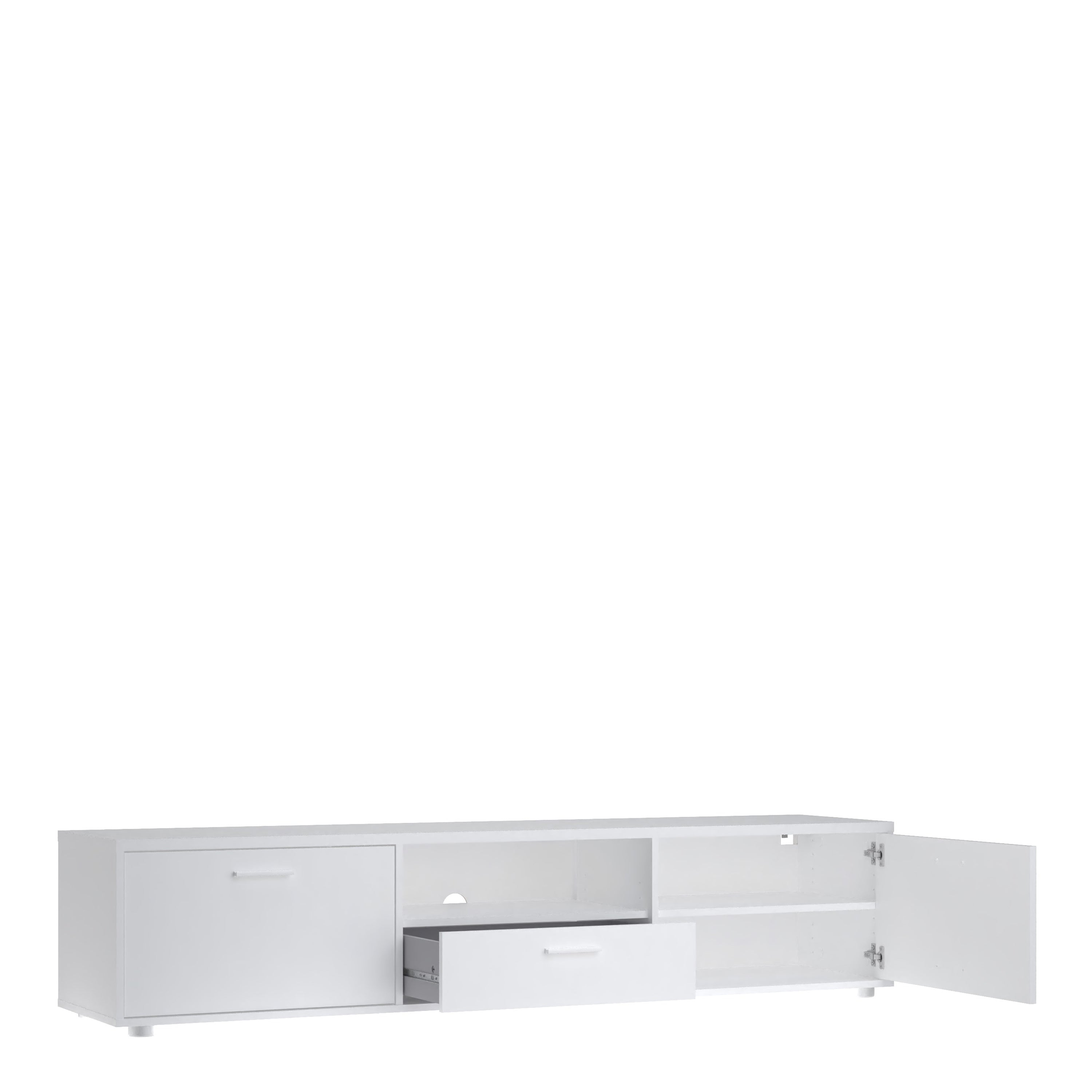 Media TV Unit with 2 Doors 1 Drawer 177cm White