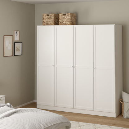 Brande Wardrobe with 4 Frame Doors in White