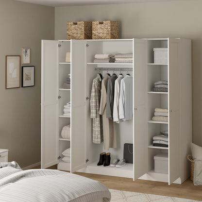 Brande Wardrobe with 4 Frame Doors in White