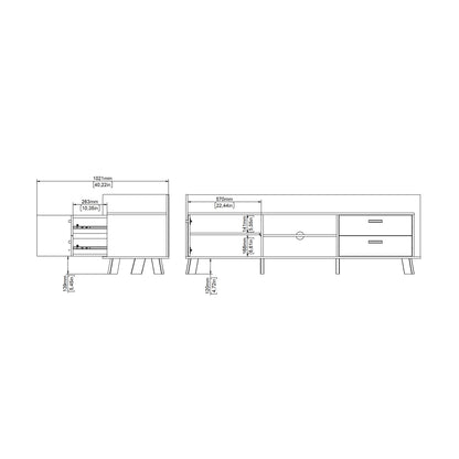Ikast TV-unit with 1 Door + 2 Drawers in Jackson Hickory and White