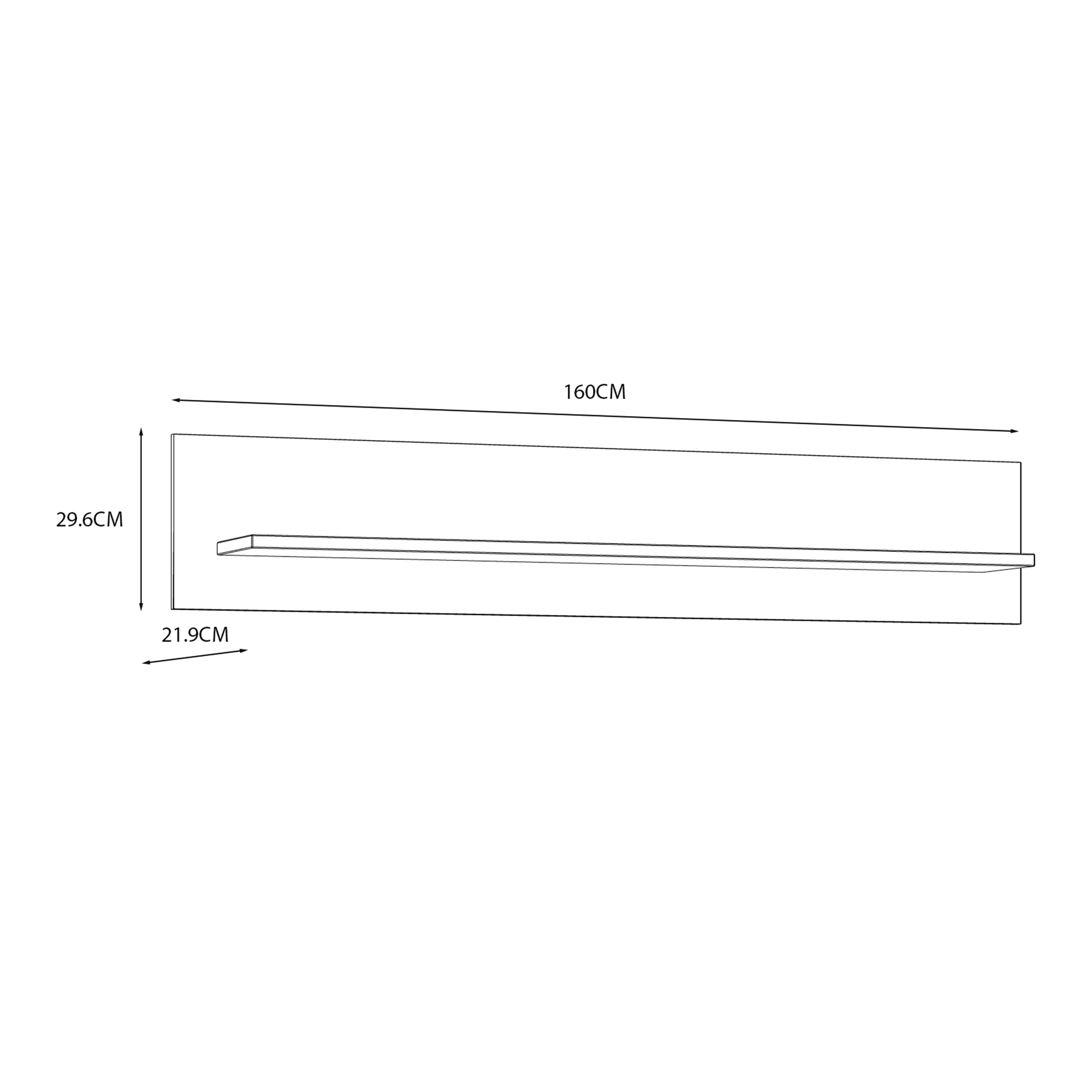 Bohol 160cm Wall Shelf in Riviera Oak/Navy