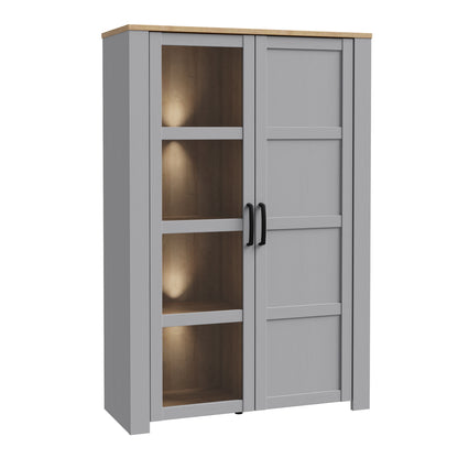 Bohol Display Cabinet inc. 2x LED Lights in Riviera Oak/Grey Oak