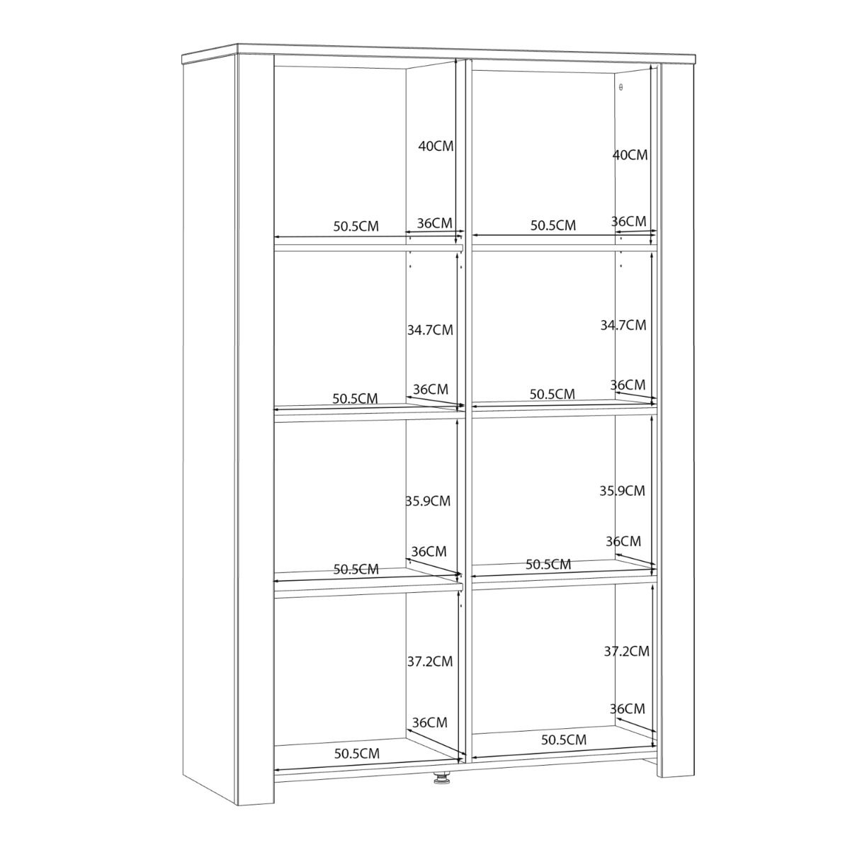 Bohol Display Cabinet inc. 2x LED Lights in Riviera Oak/White