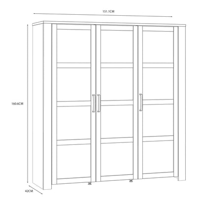 Bohol Large Display Cabinet inc. 4x LED Lights in Riviera Oak/Navy