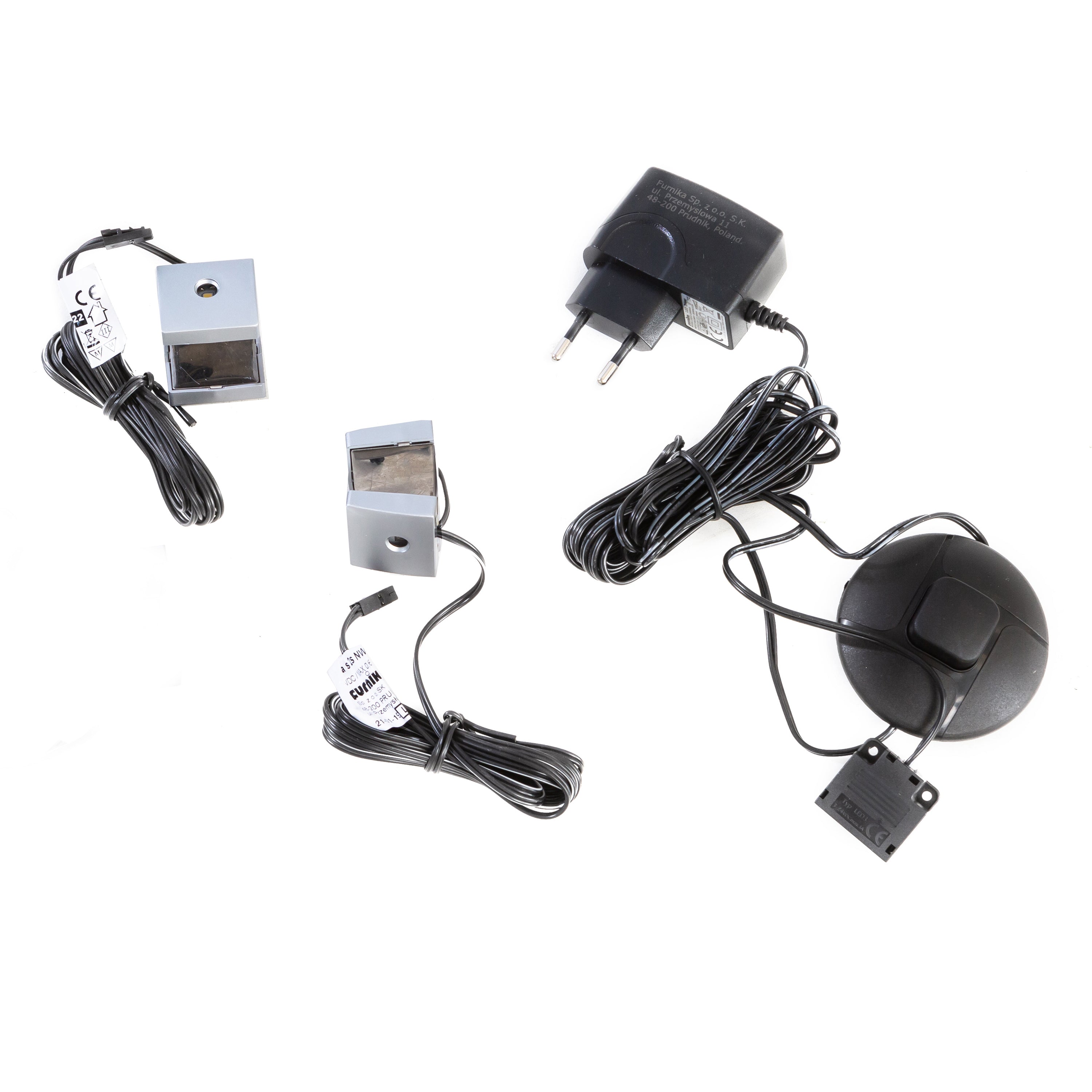 Bohol Narrow Display Cabinet inc. 2x LED Lights in Riviera Oak/White