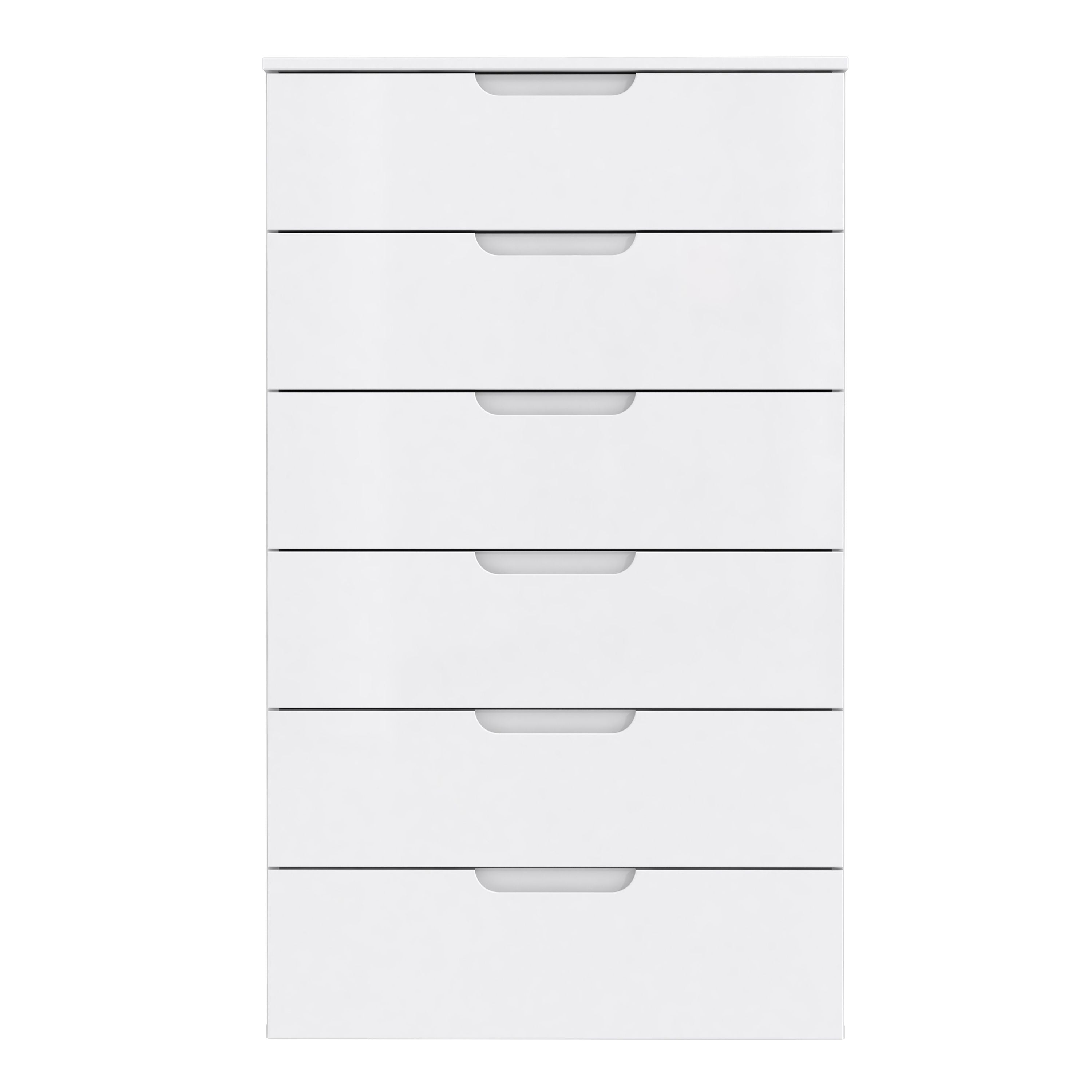 Sienna Chest of 6 Drawers in White/White High Gloss