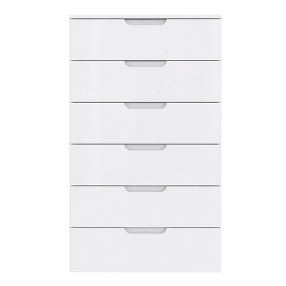 Sienna Chest of 6 Drawers in White/White High Gloss
