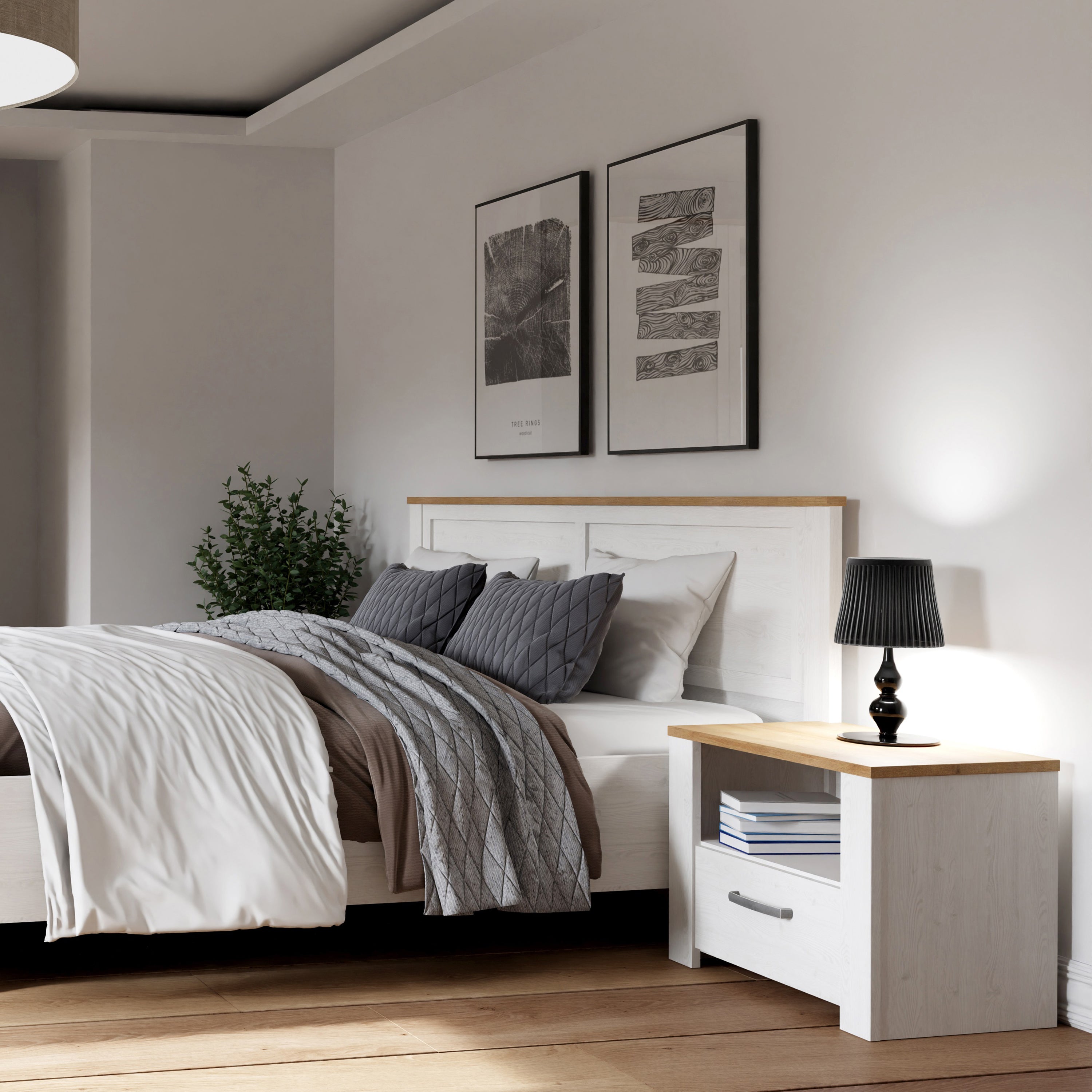 Bohol 1 Drawer Bedside I n Navy Oak