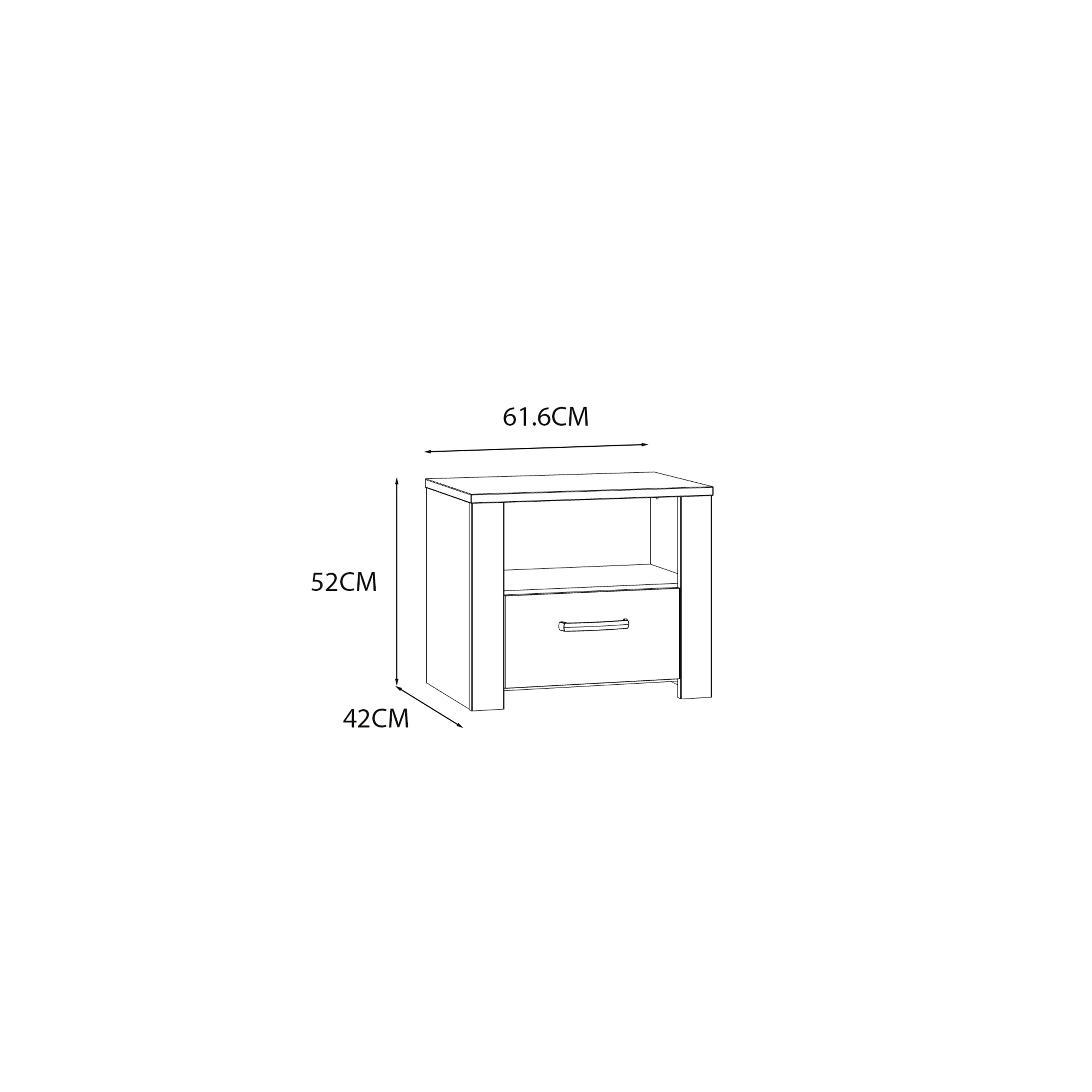 Bohol 1 Drawer Bedside I n Navy Oak