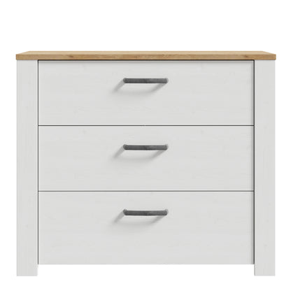 Bohol 3 Drawer Chest in Riviera Oak/White