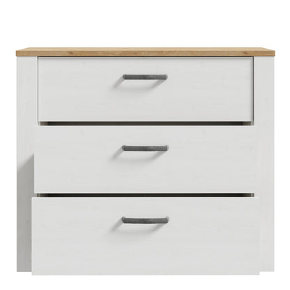 Bohol 3 Drawer Chest in Riviera Oak/White