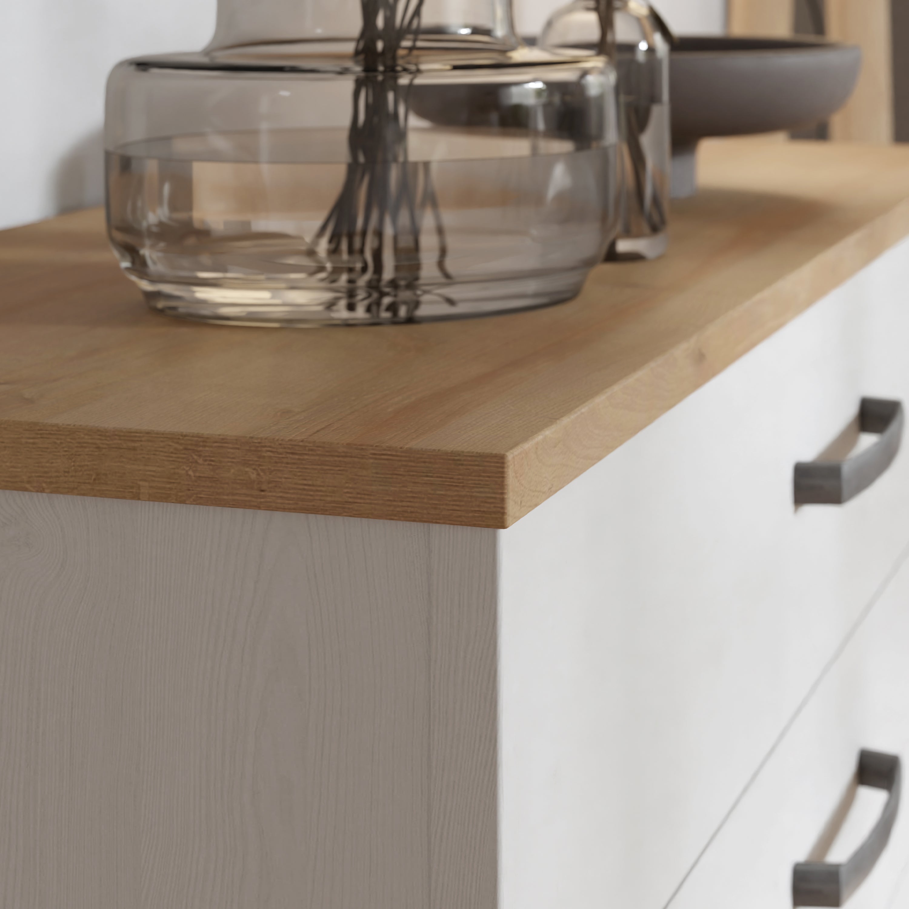 Bohol 1 Door 4 Drawer Chest in Riviera Oak/White