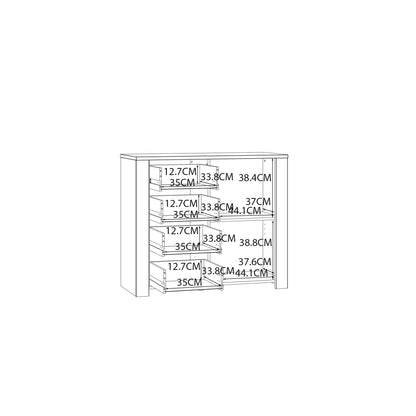 Bohol 1 Door 4 Drawer Chest in Riviera Oak/White