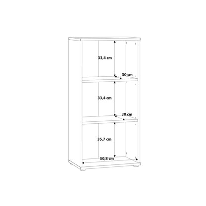 Essential Tall Narrow 2 Shelf Bookcase in Vintage Oak