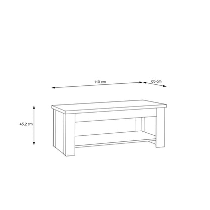 Corona Rising Coffee Table in Artisan Oak