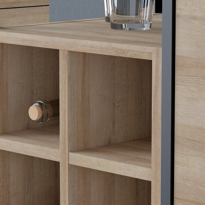 High Rock 3 Drawer Display Chest in Matt Black/Riviera Oak