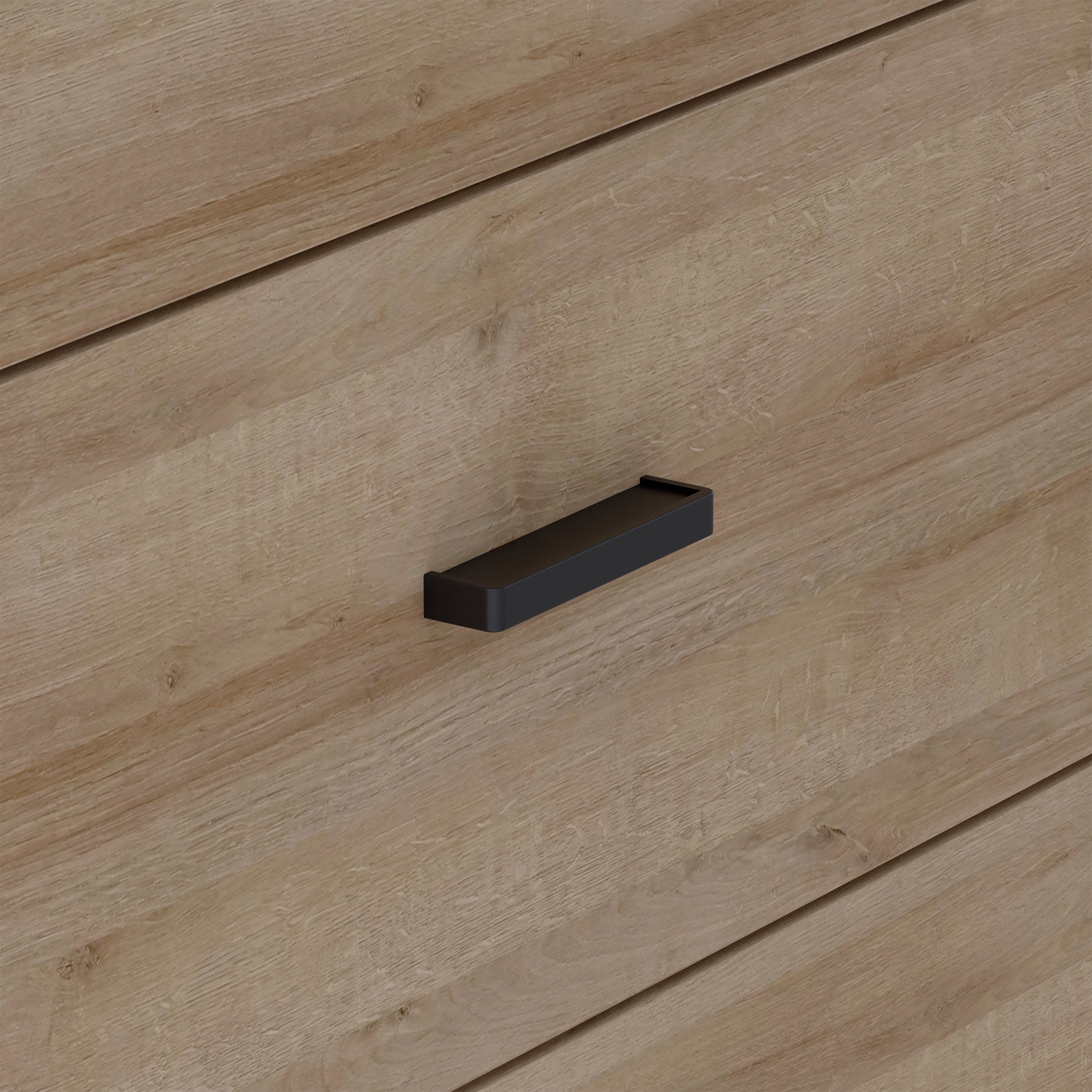 High Rock 3 Drawer Display Chest in Matt Black/Riviera Oak