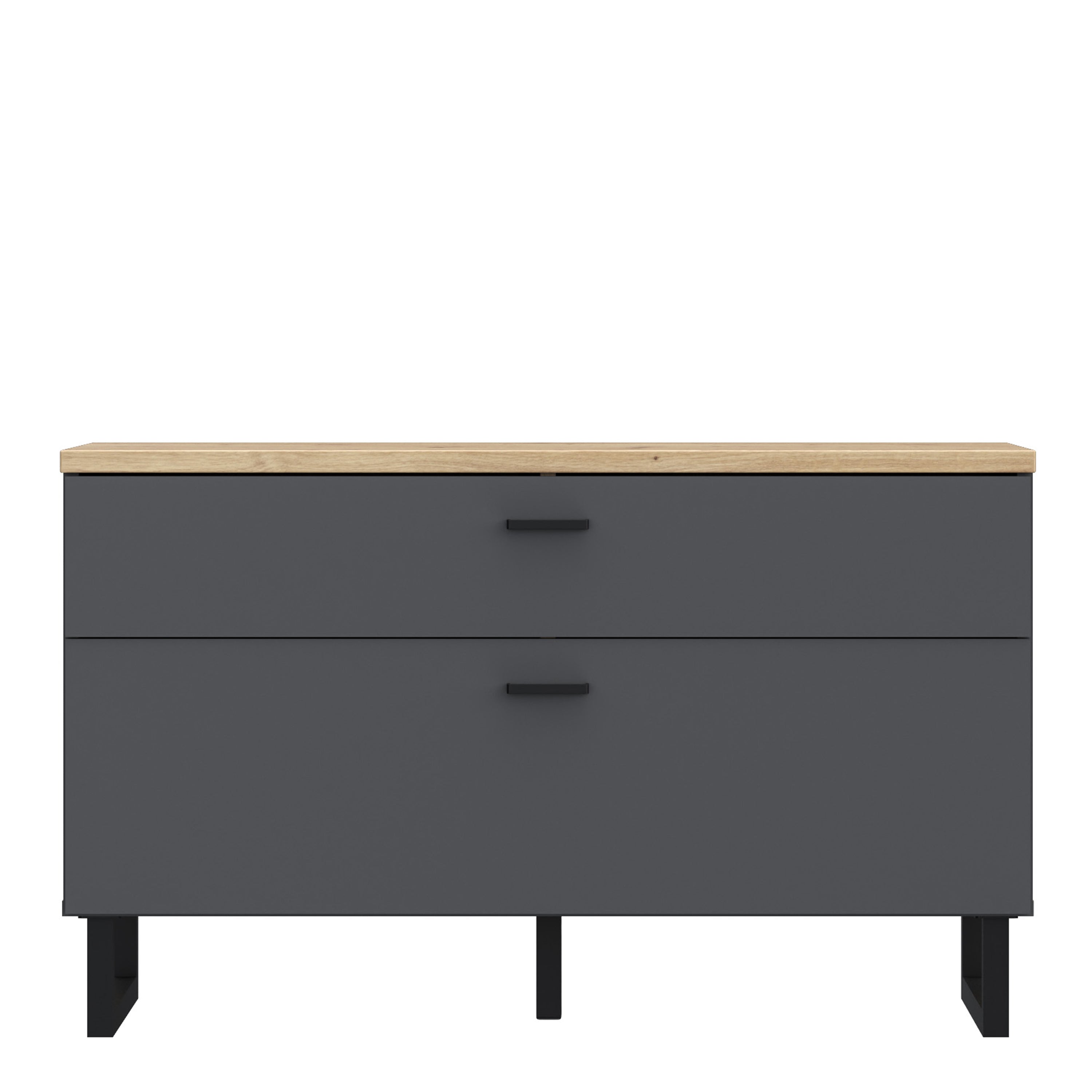 Klara TV Unit with 1 Drawer 1 Flip Door in Grey and Oak
