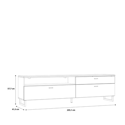 Klara TV Unit with 1 Drawer 2 Flip Doors in Grey and Oak