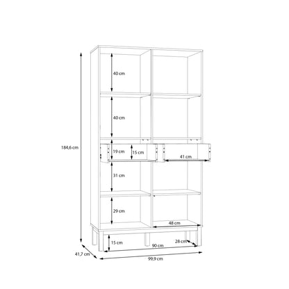 Wensley Display Cabinet with 2 Doors 2 Drawers and 2 Glass Doors in Light Grey and Oak inc LED Lighting