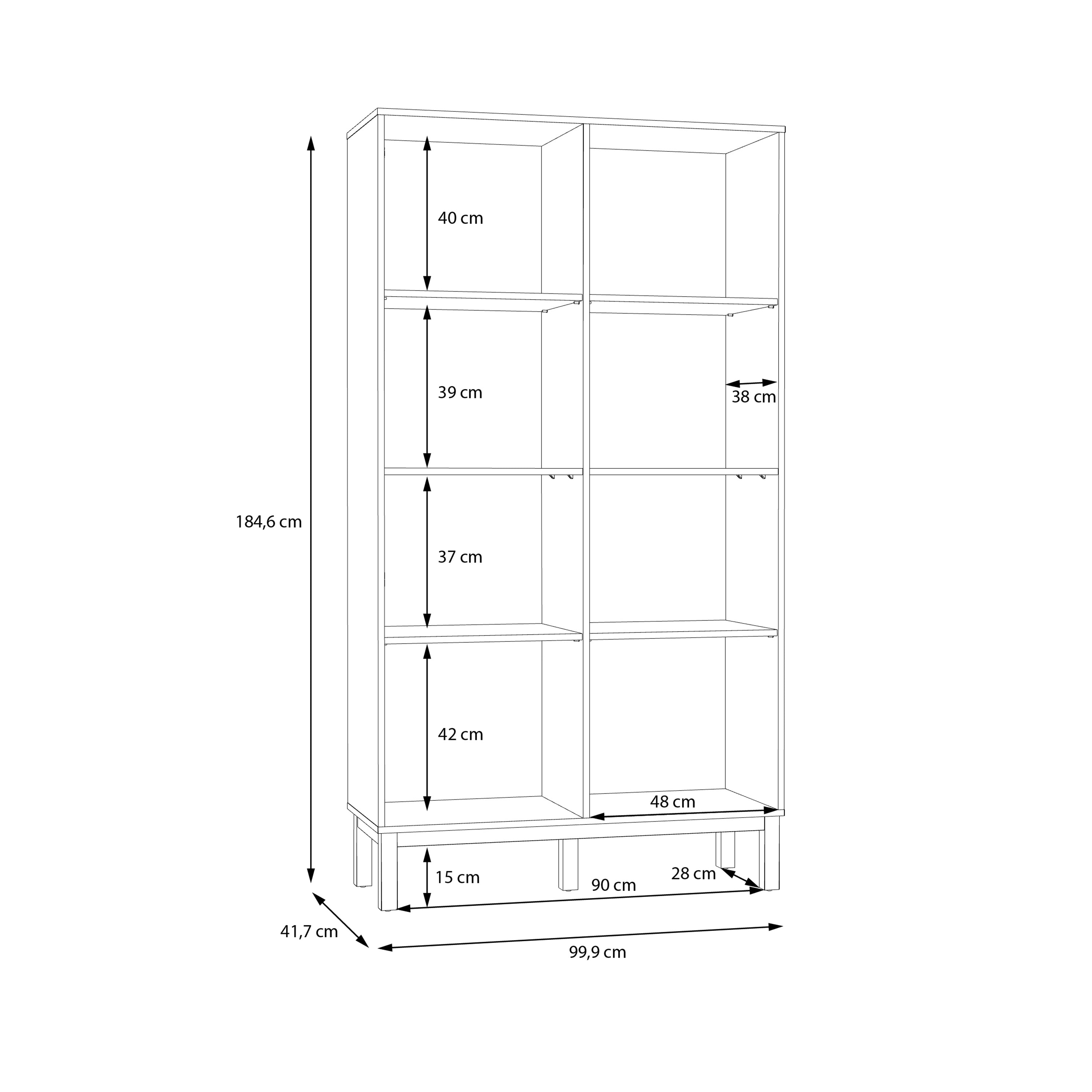 Wensley Display Cabinet with 1 Door and  1 Glass Door in Light Grey and Oak inc LED Lighting