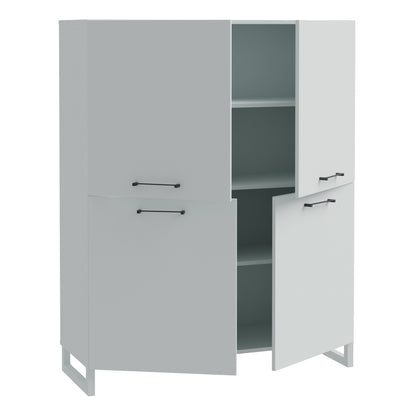 Sali 4 Door Highboard in Light Grey