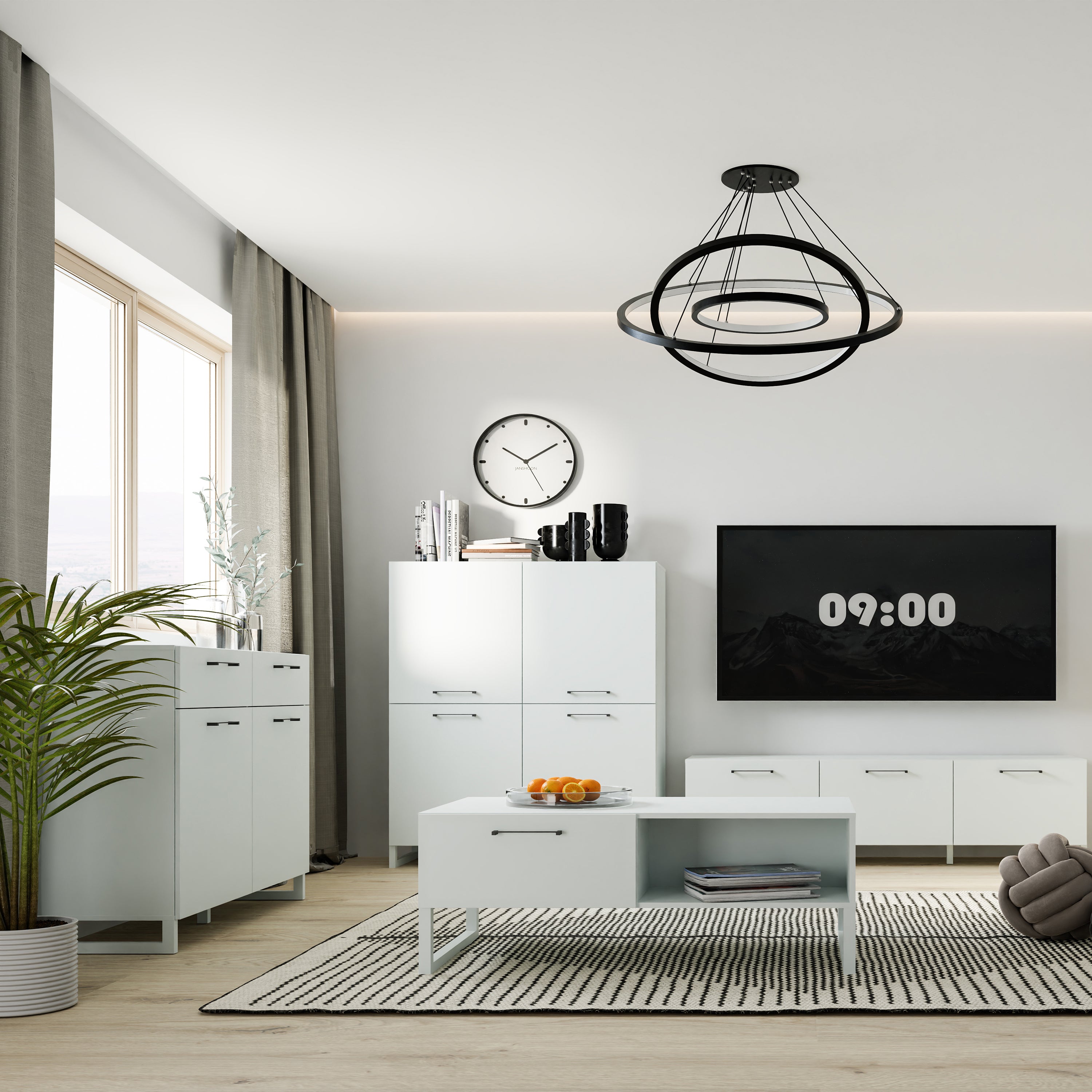 Sali 4 Door Highboard in Light Grey