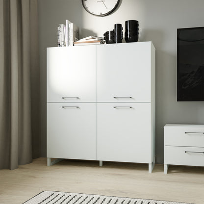 Sali 4 Door Highboard in Light Grey
