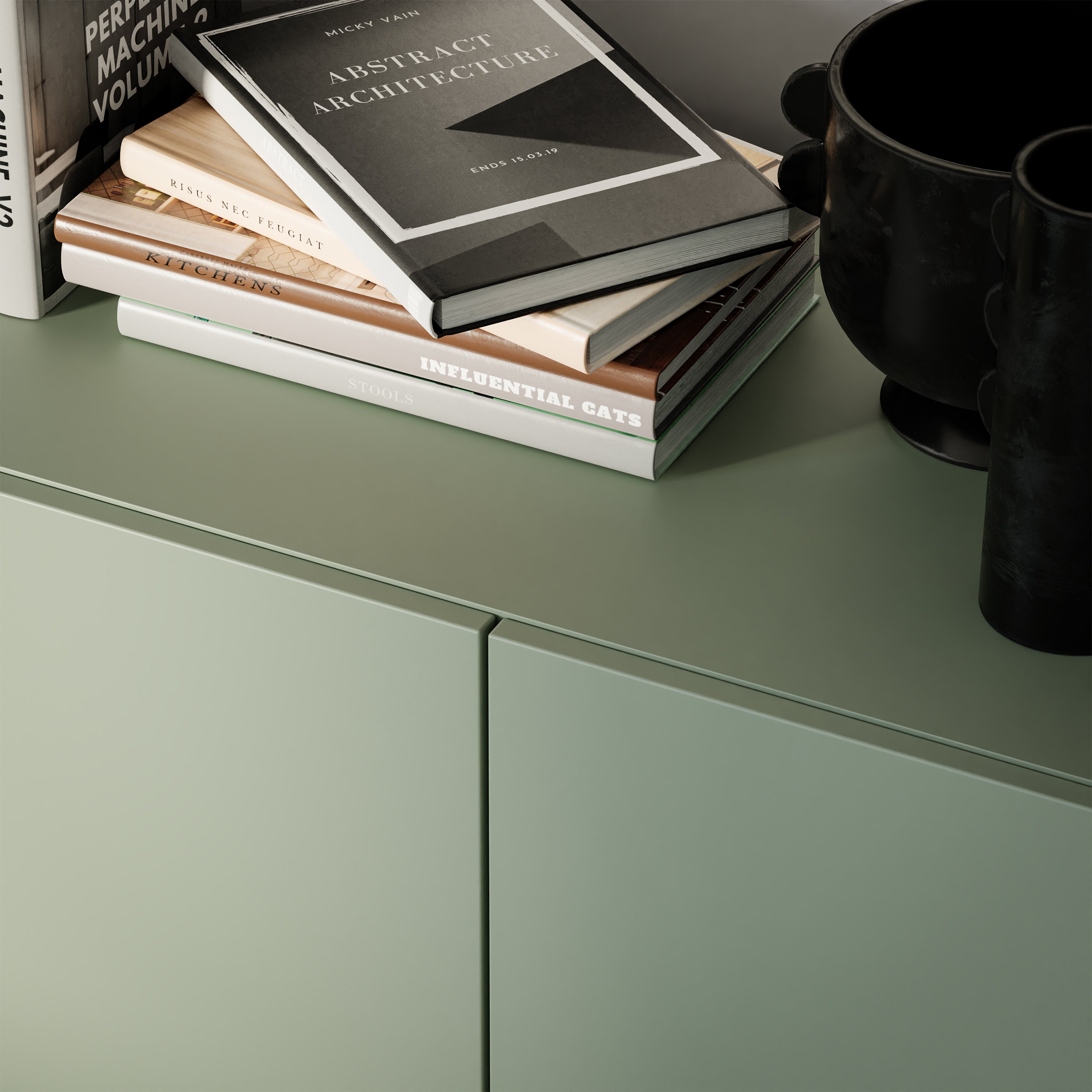 Sali 4 Door Highboard in Sage Green