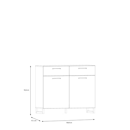 Sali 2 Door 2 Drawer Chest in Light Grey