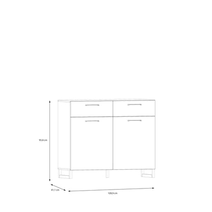 Sali 2 Door  2 Drawer Chest in Sage Green