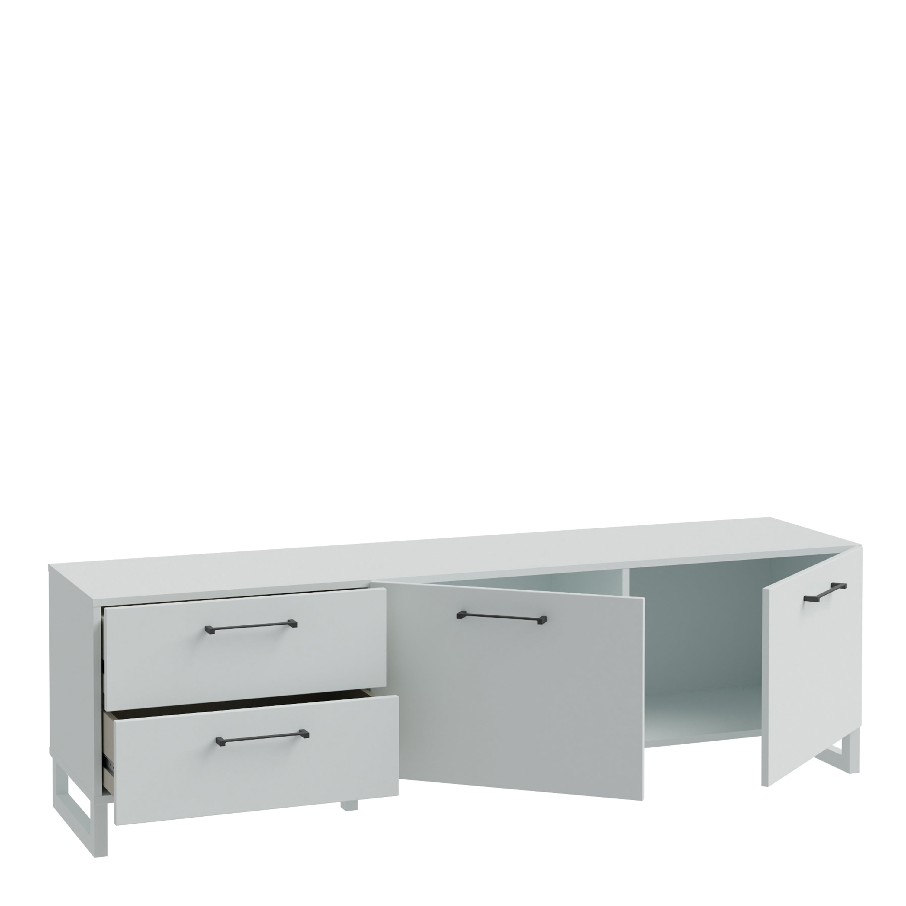 Sali 2 Door 2 Drawer TV Unit in Light Grey