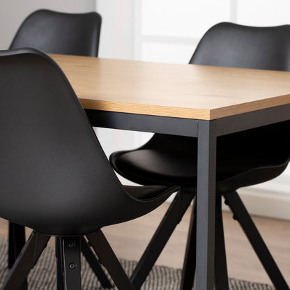 Seaford Dining Table in Black & Oak