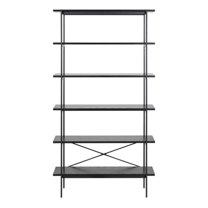 Angus Bookcase with 5 Shelves in Black