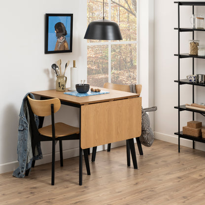 Roxby Extending Dining Table 80-120cm in Oak & Black Included 2 Roxby Dining Chairs in Black and Oak