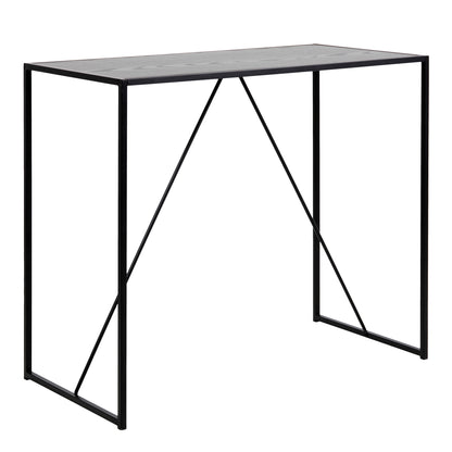 Seaford Black Metal Bar Table with Black Ash Top