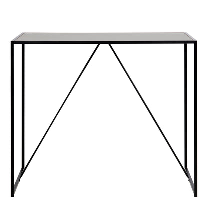 Seaford Black Metal Bar Table with Black Ash Top