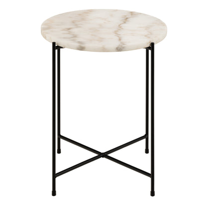 Avila Side Table with White Marble Top 42x45cm