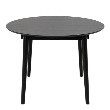 Montreux Round Extending Dining Table in Black 115-154 cm